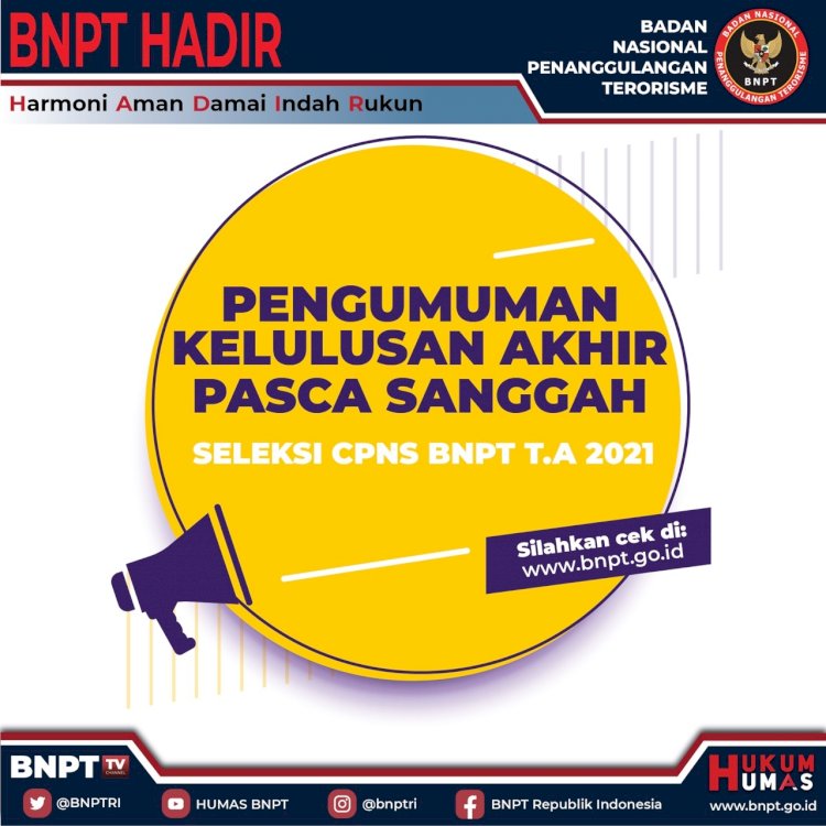 Pengumuman Hasil Sanggah CPNS BNPT T. A 2021