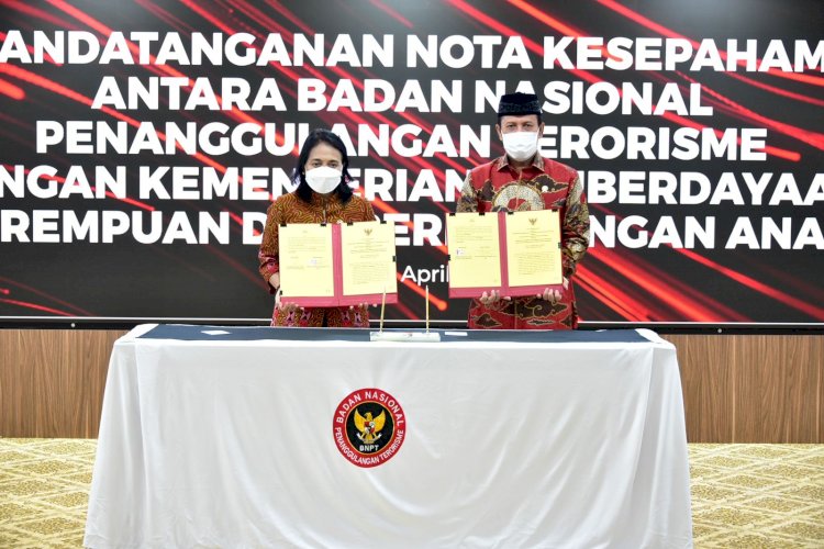 BNPT-KEMEN PPPA PERERAT KERJA SAMA CEGAH KETERLIBATAN PEREMPUAN DAN ANAK DALAM TERORISME